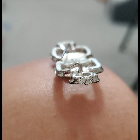 VINTAGE Green & clear rhinestones•art deco - Picture 7 of 7